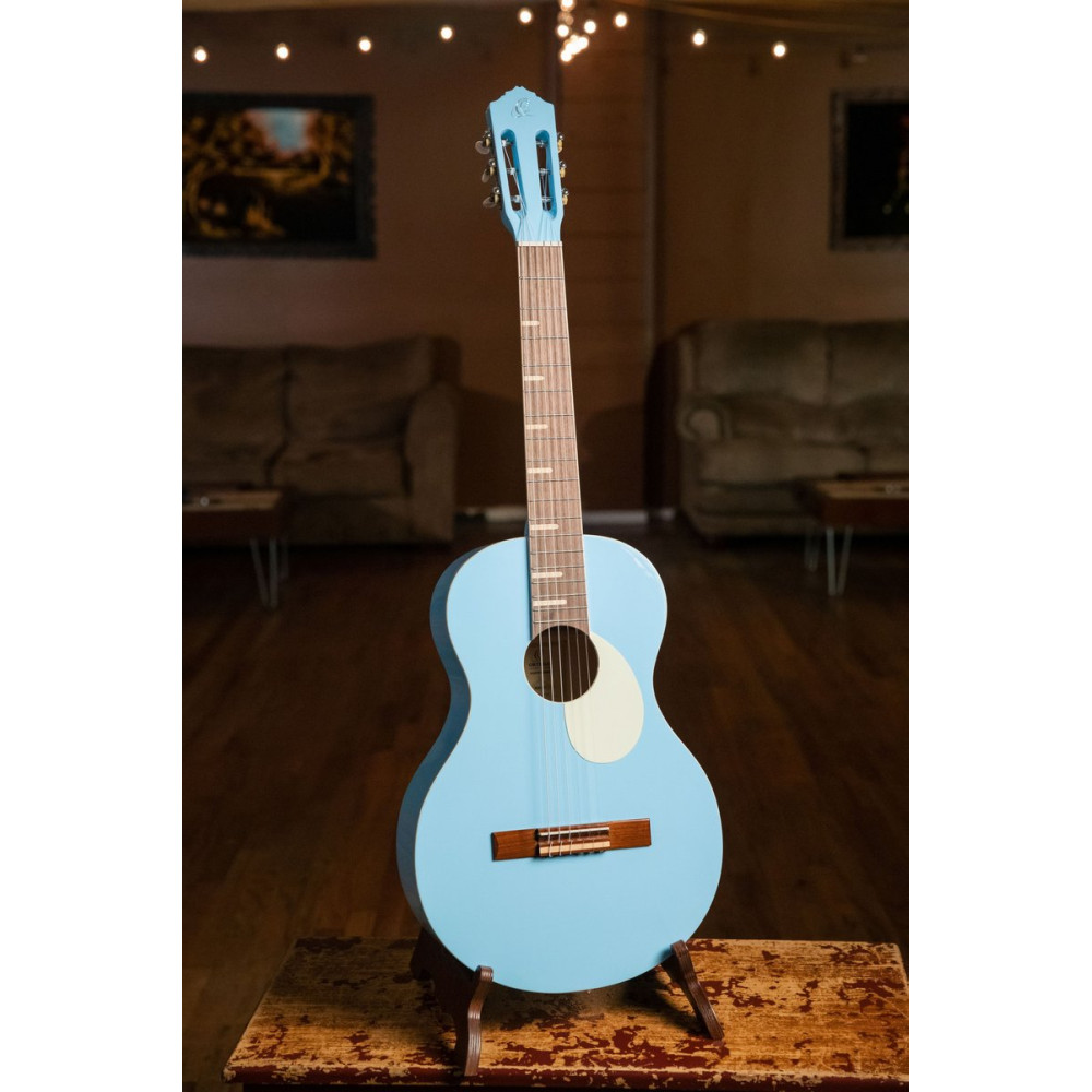 Ortega RGA-SKY Gaucho Series 4/4 Nylon String Guitar 6-String - Sky Blue + Gig Bag