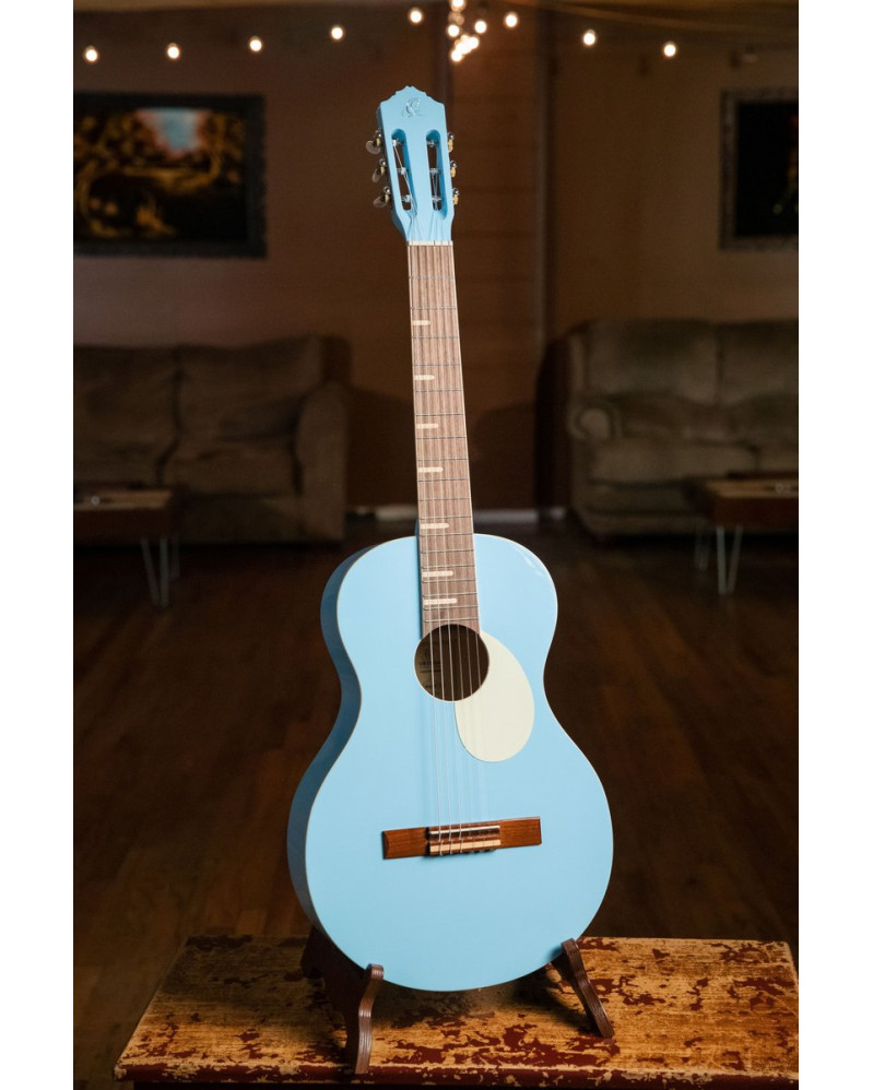 Ortega RGA-SKY Gaucho Series 4/4 Nylon String Guitar 6-String - Sky Blue + Gig Bag
