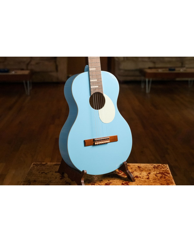 Ortega RGA-SKY Gaucho Series 4/4 Nylon String Guitar 6-String - Sky Blue + Gig Bag