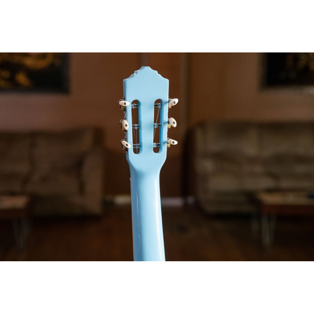 Ortega RGA-SKY Gaucho Series 4/4 Nylon String Guitar 6-String - Sky Blue + Gig Bag