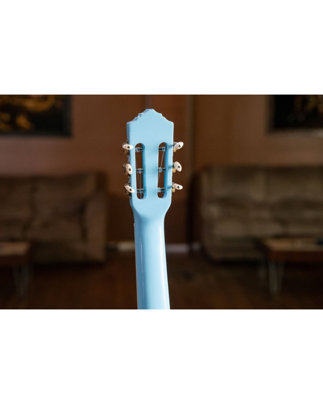 Ortega RGA-SKY Gaucho Series 4/4 Nylon String Guitar 6-String - Sky Blue + Gig Bag