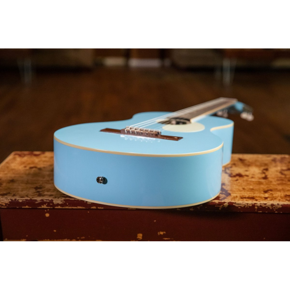 Ortega RGA-SKY Gaucho Series 4/4 Nylon String Guitar 6-String - Sky Blue + Gig Bag