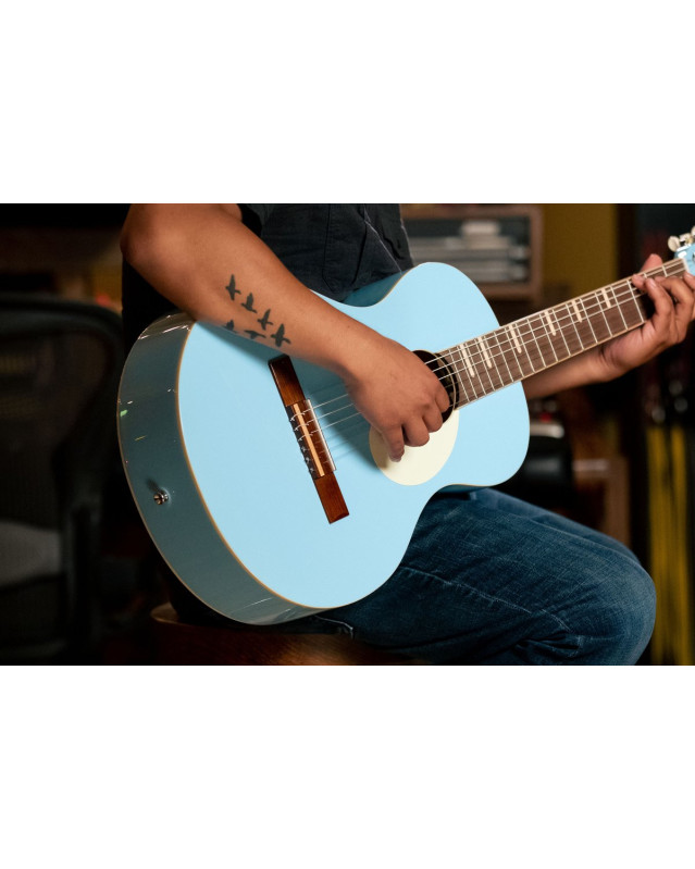 Ortega RGA-SKY Gaucho Series 4/4 Nylon String Guitar 6-String - Sky Blue + Gig Bag