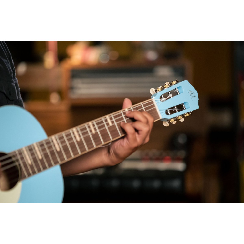 Ortega RGA-SKY Gaucho Series 4/4 Nylon String Guitar 6-String - Sky Blue + Gig Bag