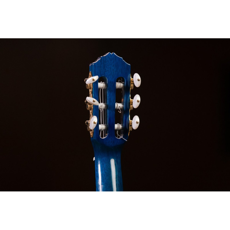 Ortega RGLE18BLF Mini Travel Series 1/8 Guitar 6-String - Faded Blue + Gig Bag