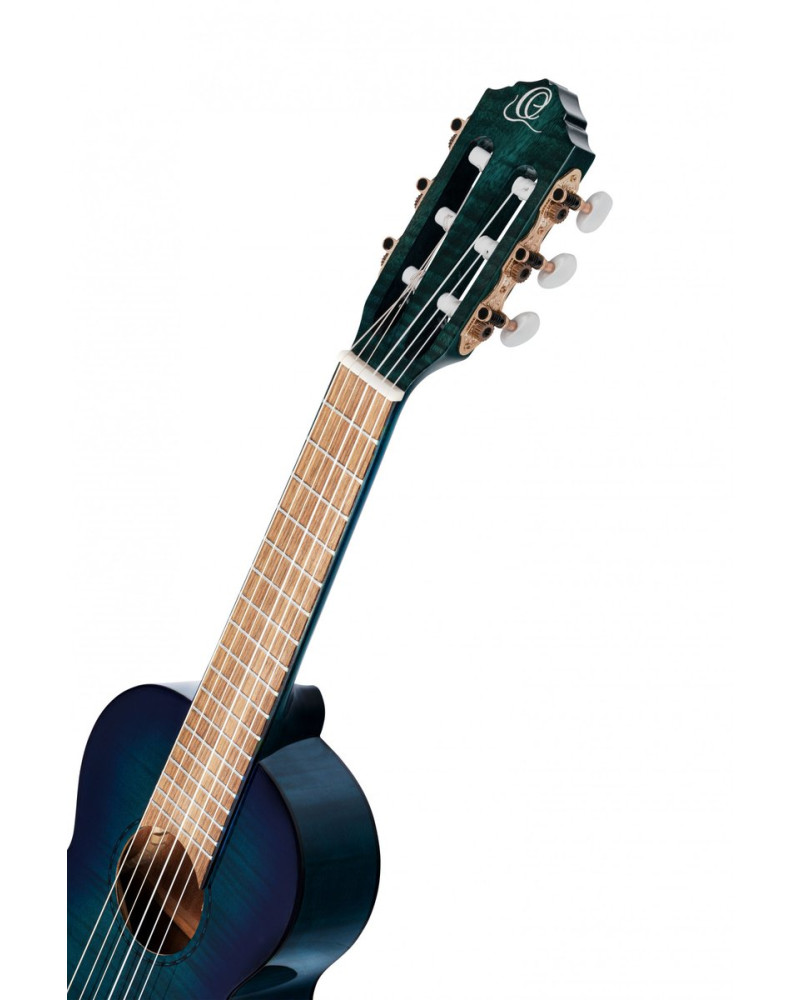 Ortega RGLE18BLF Mini Travel Series 1/8 Guitar 6-String - Faded Blue + Gig Bag