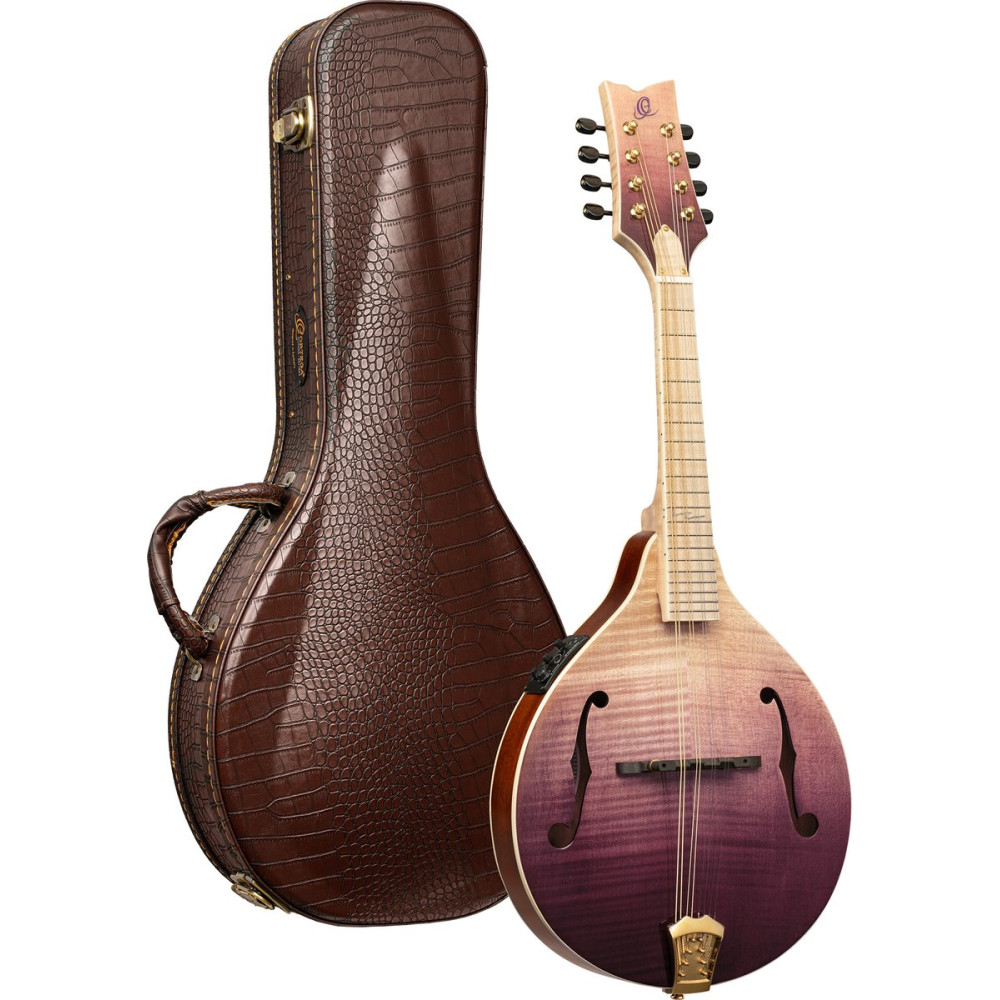 Ortega RMAE200PF Americana Series A-Style Mandolin + Croco Leather Case