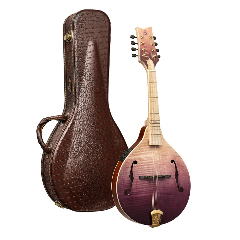 Ortega RMAE200PF Americana Series A-Style Mandolin + Croco Leather Case