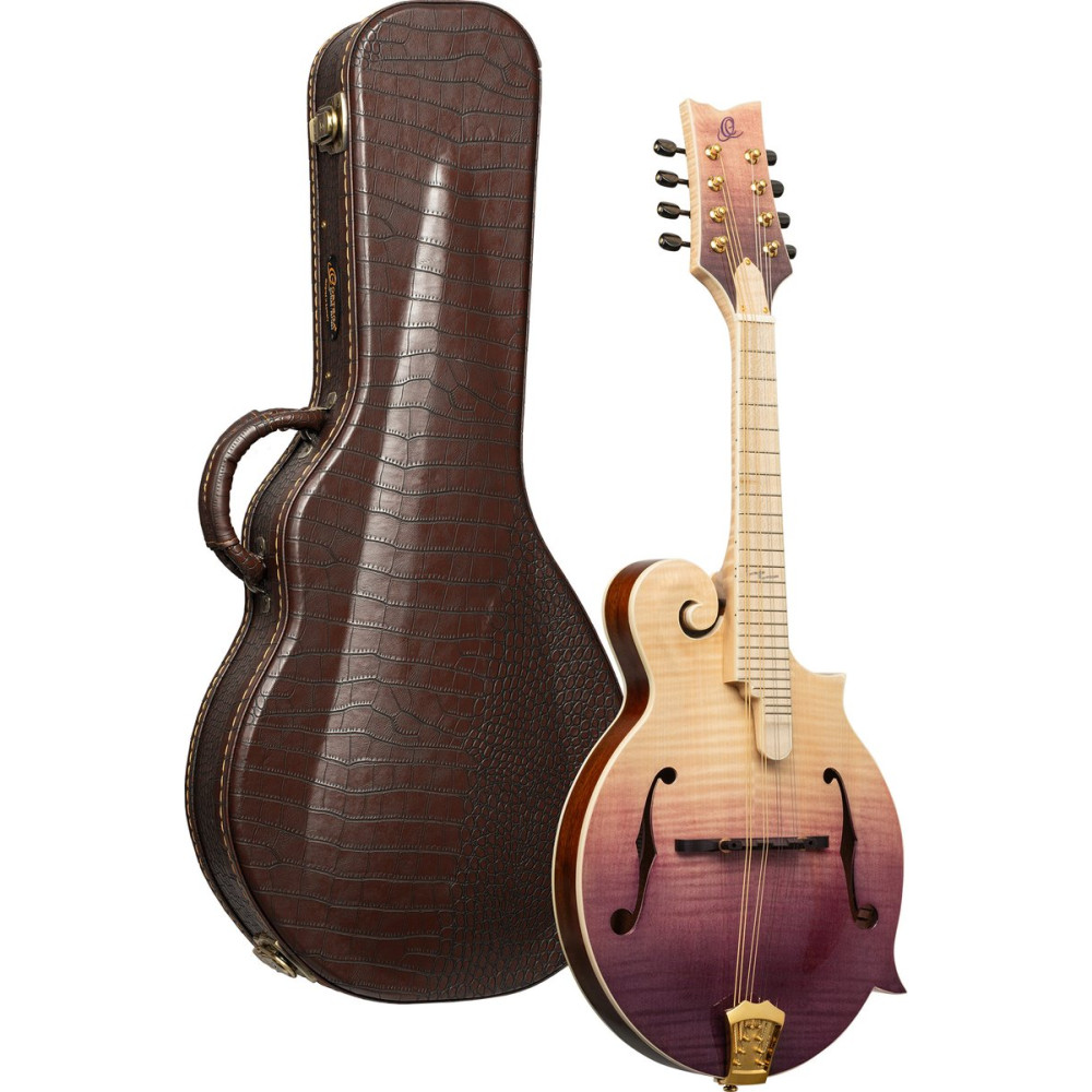 Ortega RMF200PF Americana Series F-Style Mandolin + Croco Leather Case
