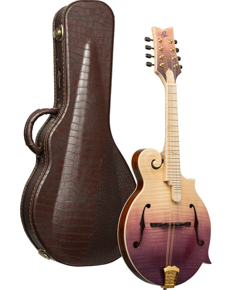 Ortega RMF200PF Americana Series F-Style Mandolin + Croco Leather Case