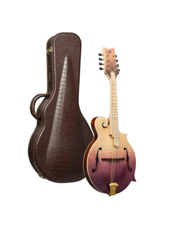 Ortega RMF200PF Americana Series F-Style Mandolin + Croco Leather Case