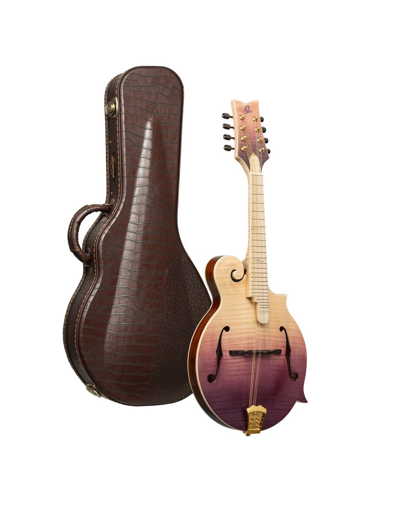 Ortega RMF200PF Americana Series F-Style Mandolin + Croco Leather Case