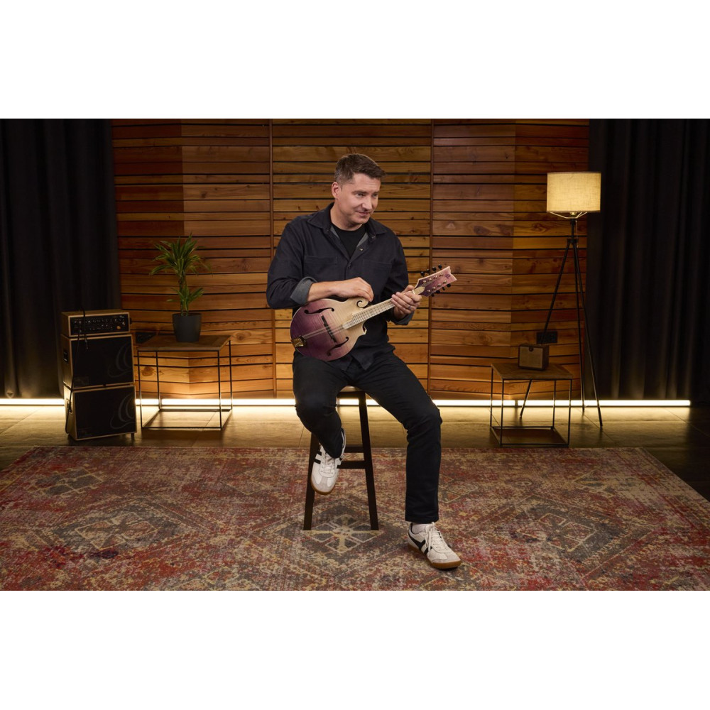 Ortega RMF200PF Americana Series F-Style Mandolin + Croco Leather Case