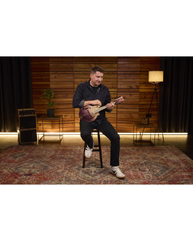 Ortega RMF200PF Americana Series F-Style Mandolin + Croco Leather Case