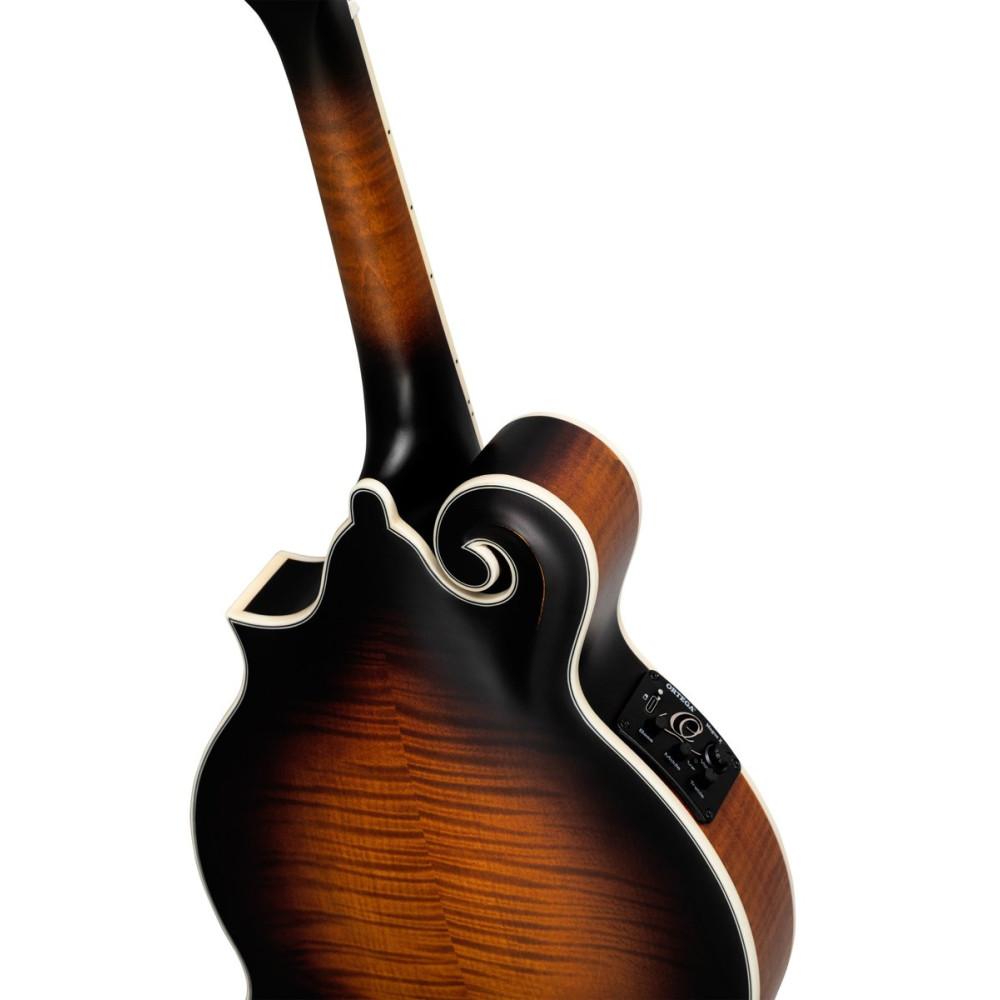 Ortega RMFE100AVO F-Style Series Mandolin 8 String - Solid Spruce / Solid Flamed Antique Violin Oil + Bag