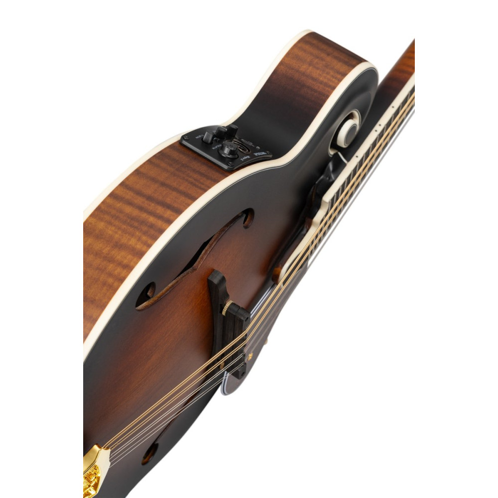 Ortega RMFE100AVO F-Style Series Mandolin 8 String - Solid Spruce / Solid Flamed Antique Violin Oil + Bag