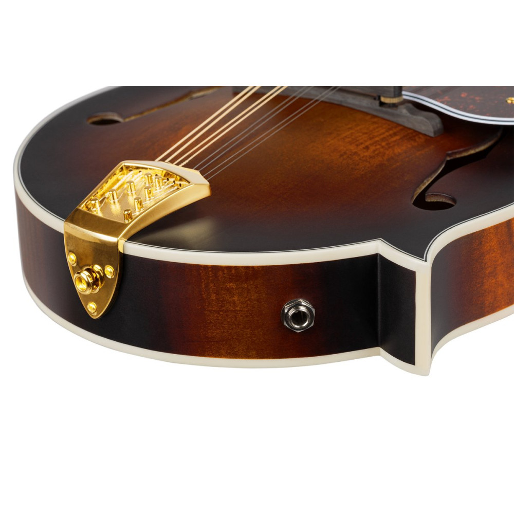 Ortega RMFE100AVO F-Style Series Mandolin 8 String - Solid Spruce / Solid Flamed Antique Violin Oil + Bag