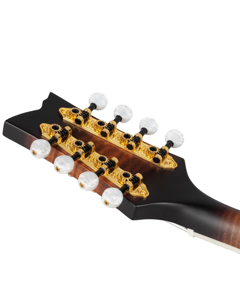 Ortega RMFE100AVO F-Style Series Mandolin 8 String - Solid Spruce / Solid Flamed Antique Violin Oil + Bag