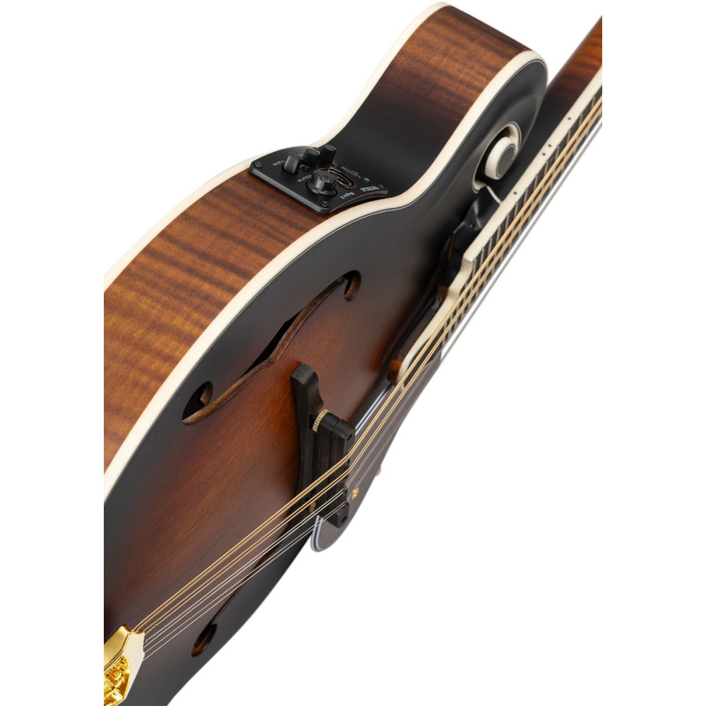 Ortega RMFE100AVO F-Style Series Mandolin 8 String - Solid Spruce / Solid Flamed Antique Violin Oil + Bag