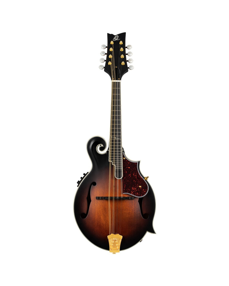 Ortega RMFE100AVO F-Style Series Mandolin 8 String - Solid Spruce / Solid Flamed Antique Violin Oil + Bag