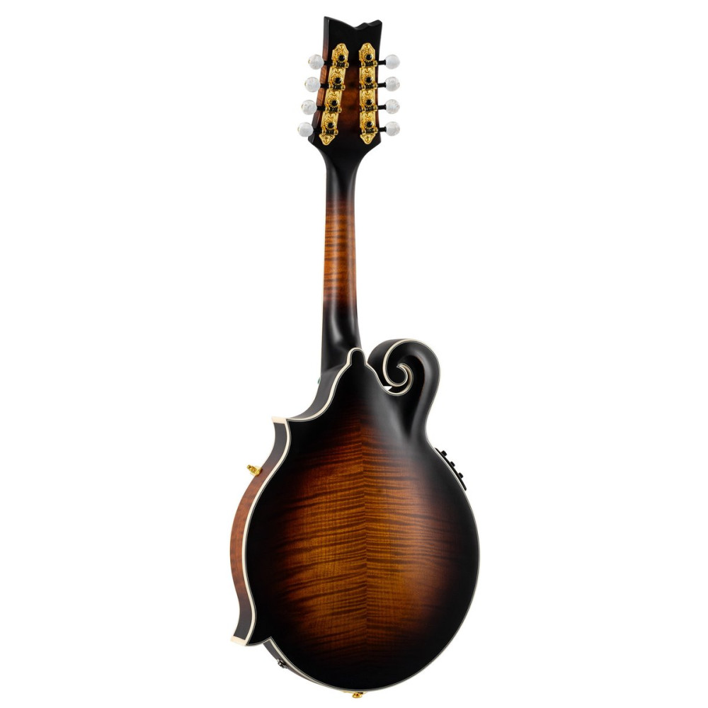 Ortega RMFE100AVO F-Style Series Mandolin 8 String - Solid Spruce / Solid Flamed Antique Violin Oil + Bag