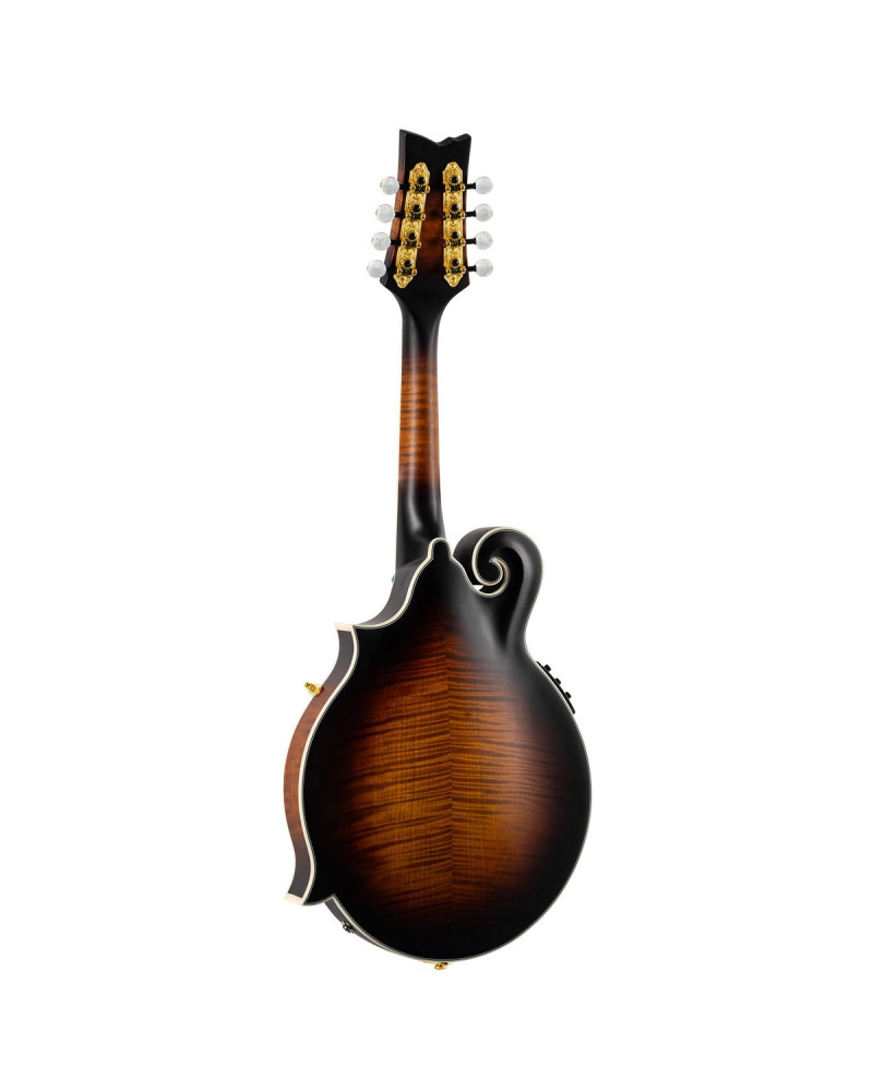 Ortega RMFE100AVO F-Style Series Mandolin 8 String - Solid Spruce / Solid Flamed Antique Violin Oil + Bag