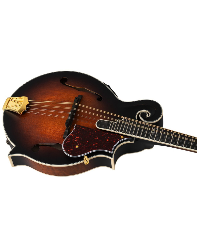 Ortega RMFE100AVO F-Style Series Mandolin 8 String - Solid Spruce / Solid Flamed Antique Violin Oil + Bag