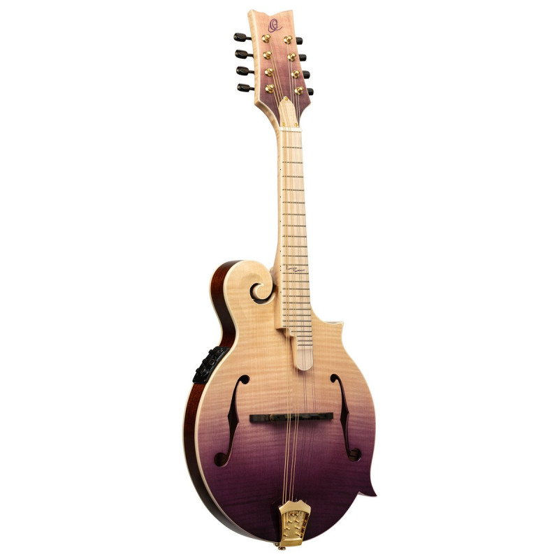 Ortega RMFE200PF Americana Series F-Style Mandolin + Croco Leather Case