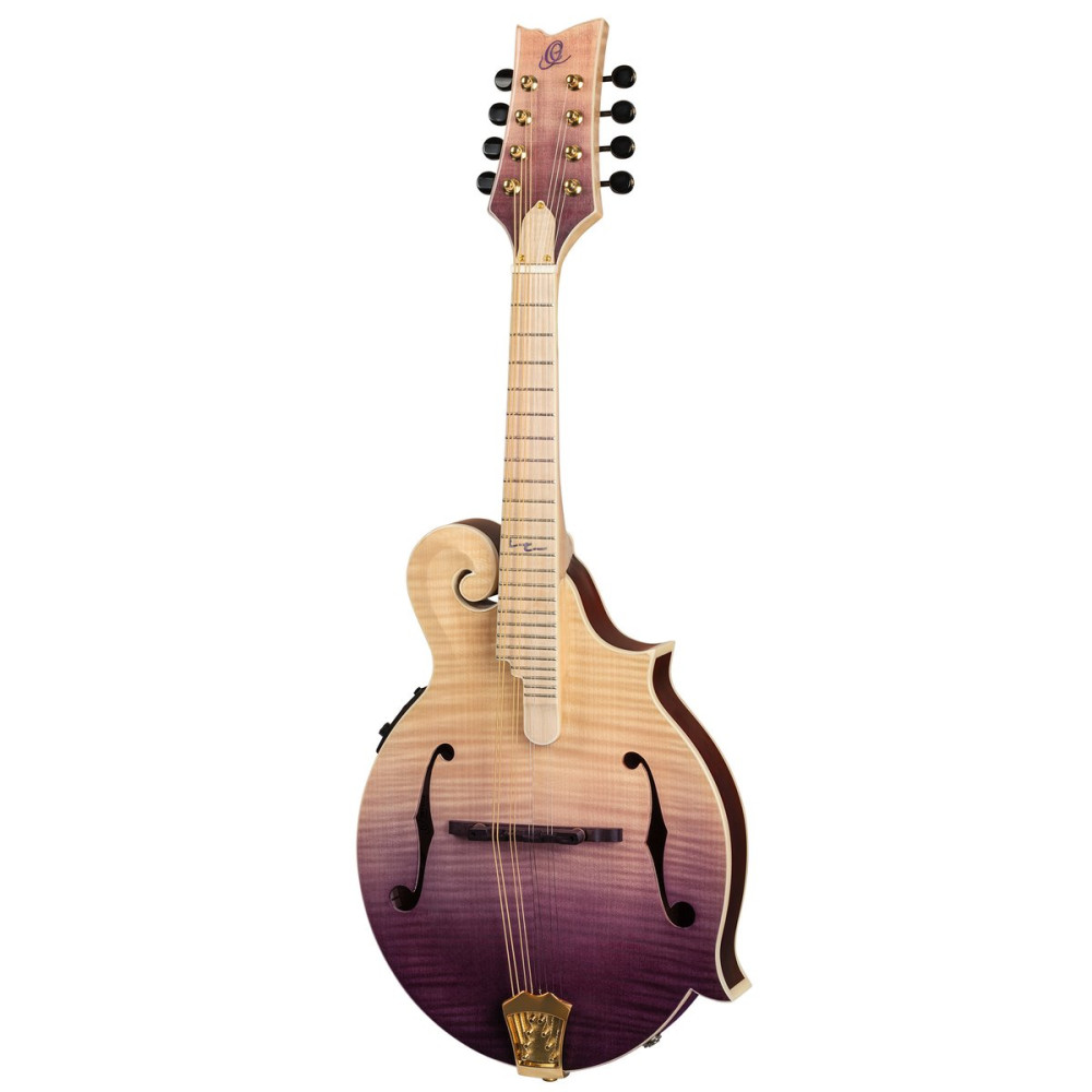 Ortega RMFE200PF Americana Series F-Style Mandolin + Croco Leather Case