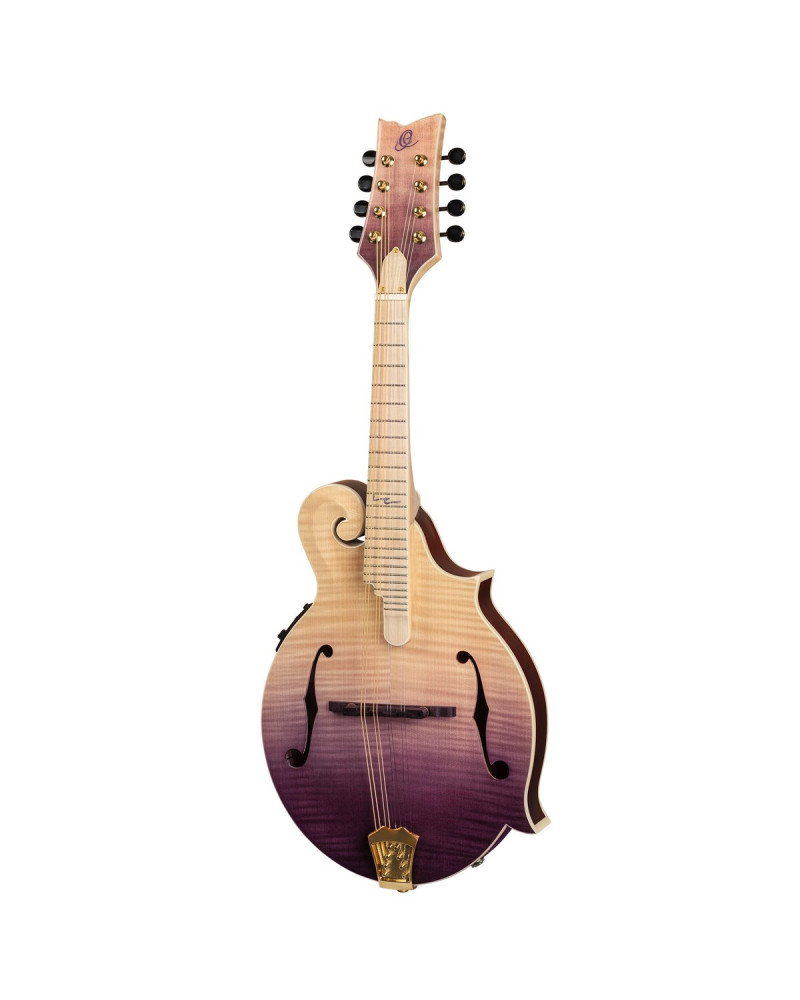 Ortega RMFE200PF Americana Series F-Style Mandolin + Croco Leather Case