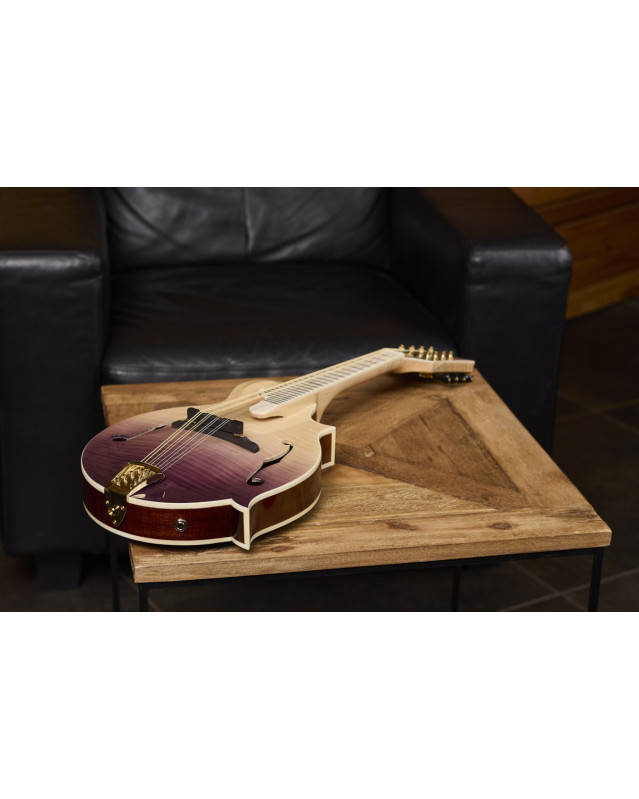 Ortega RMFE200PF Americana Series F-Style Mandolin + Croco Leather Case
