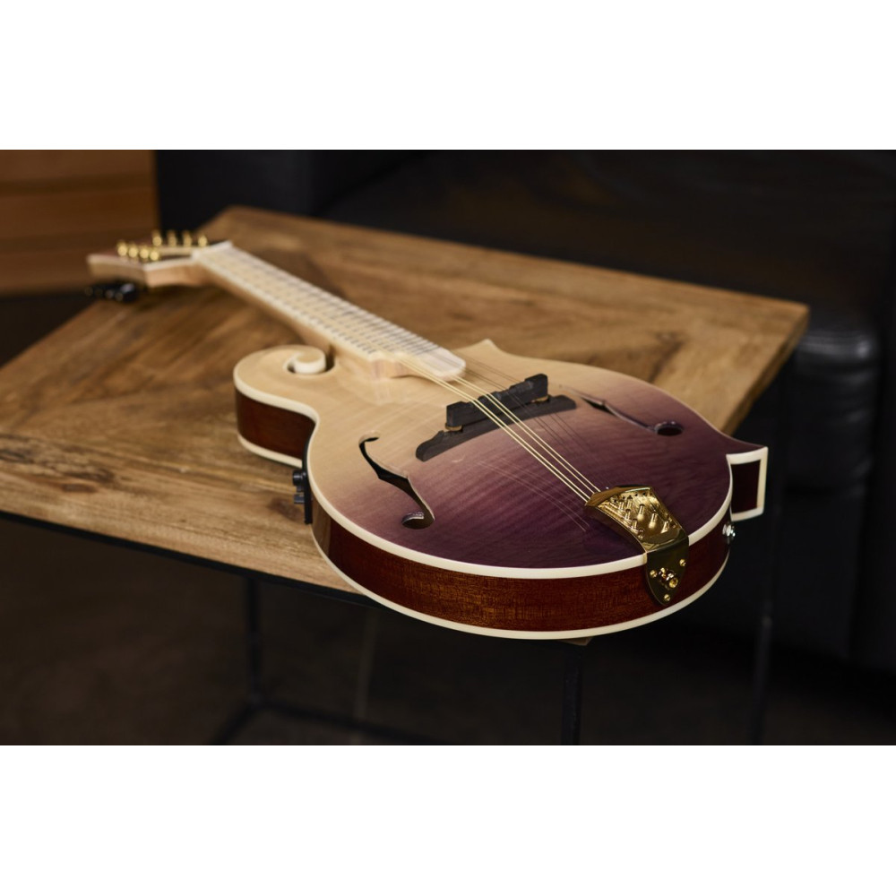 Ortega RMFE200PF Americana Series F-Style Mandolin + Croco Leather Case