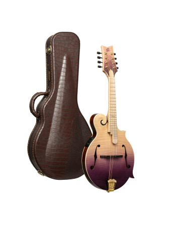 Ortega RMFE200PF Americana Series F-Style Mandolin + Croco Leather Case