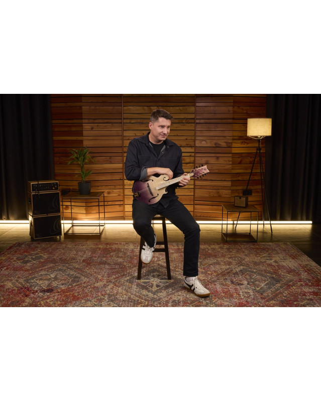 Ortega RMFE200PF Americana Series F-Style Mandolin + Croco Leather Case