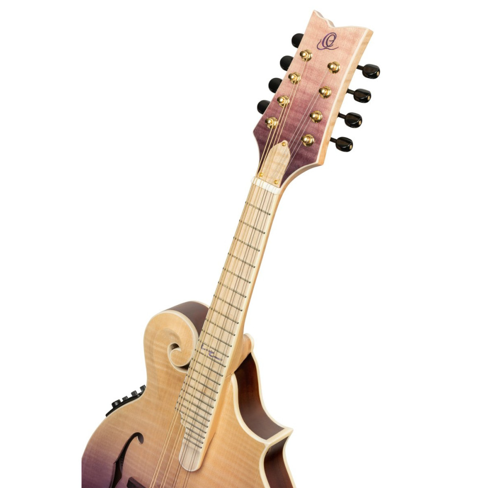 Ortega RMFE200PF Americana Series F-Style Mandolin + Croco Leather Case