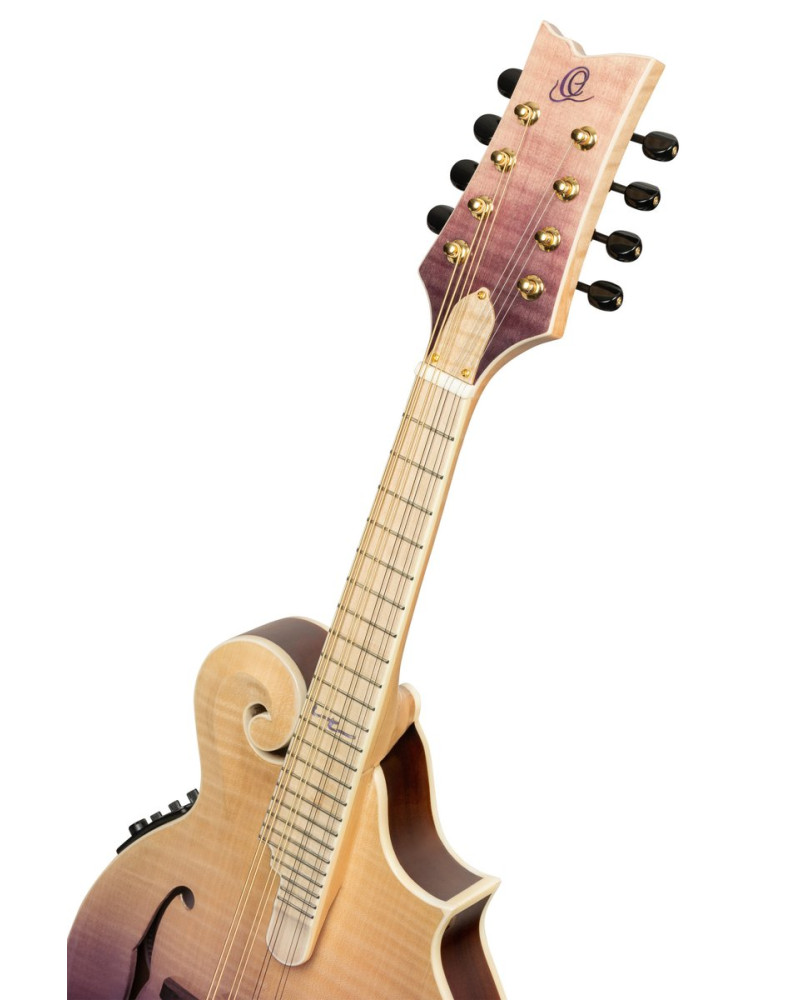 Ortega RMFE200PF Americana Series F-Style Mandolin + Croco Leather Case