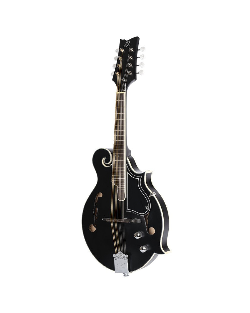 Ortega RMFE40SBK F-Style Series Mandoline 8 String - Spruce / Maple Black + Bag