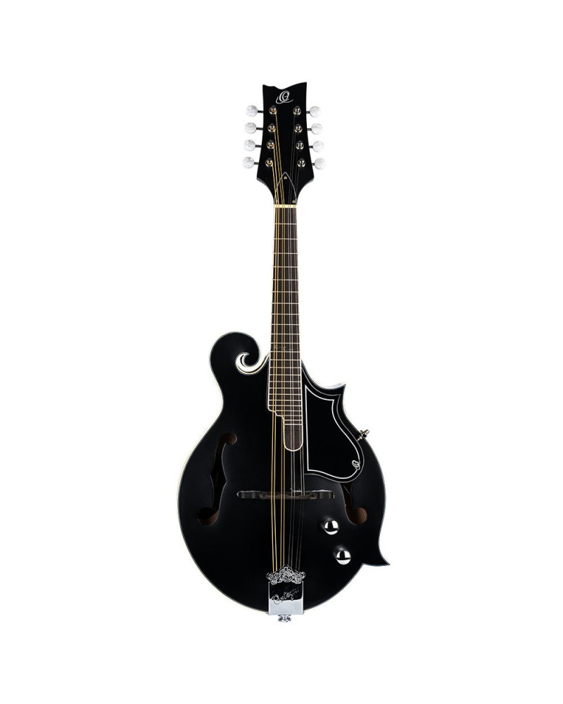 Ortega RMFE40SBK F-Style Series Mandoline 8 String - Spruce / Maple Black + Bag