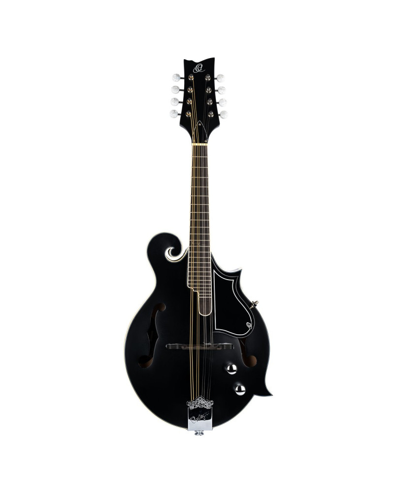 Ortega RMFE40SBK F-Style Series Mandoline 8 String - Spruce / Maple Black + Bag
