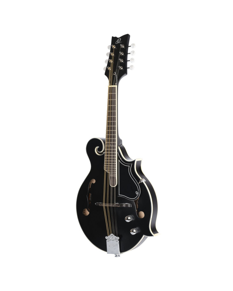 Ortega RMFE40SBK F-Style Series Mandoline 8 String - Spruce / Maple Black + Bag