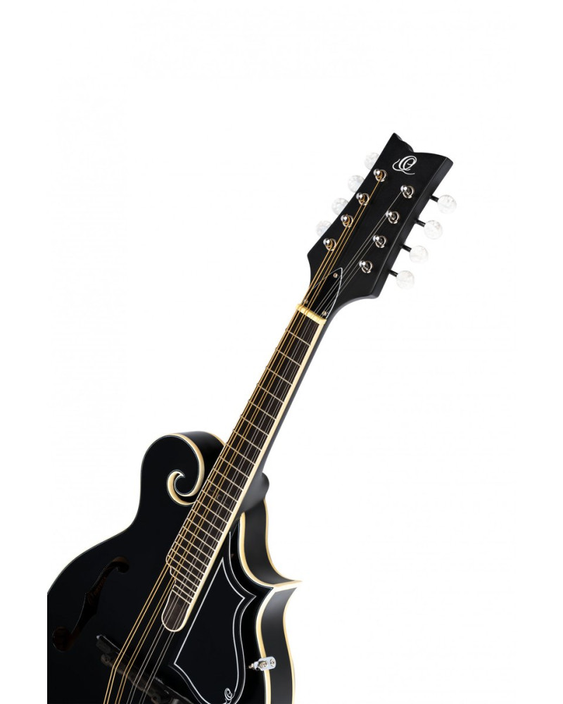 Ortega RMFE40SBK F-Style Series Mandoline 8 String - Spruce / Maple Black + Bag
