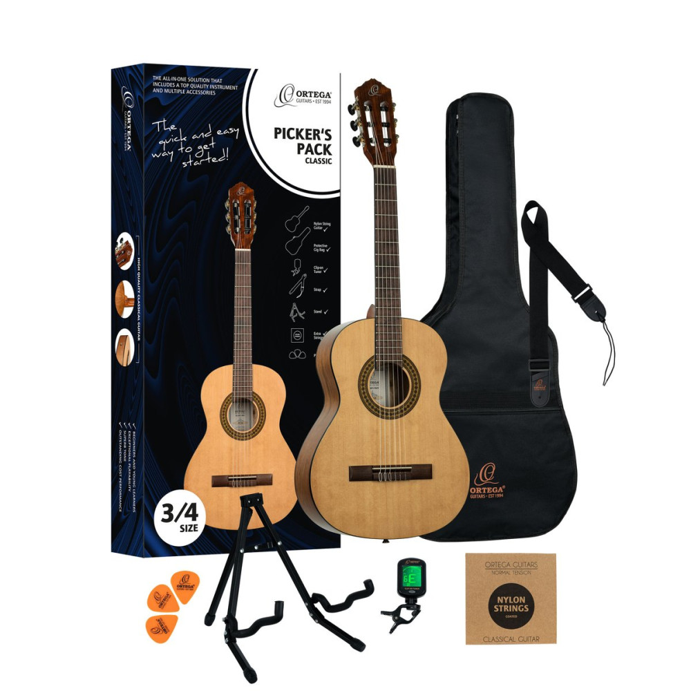 Ortega RPPC34 Picker´s Pack 3/4 Nylon String Guitar 6-String - Beginner Set