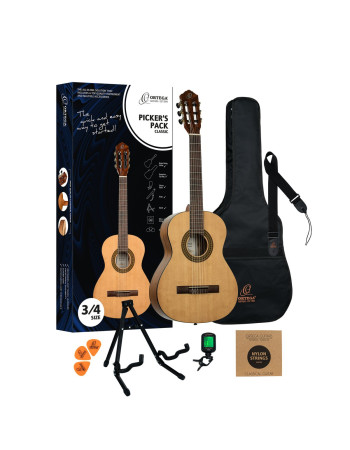 Ortega RPPC34 Picker´s Pack 3/4 Nylon String Guitar 6-String - Beginner Set
