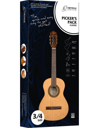 Ortega RPPC34 Picker´s Pack 3/4 Nylon String Guitar 6-String - Beginner Set
