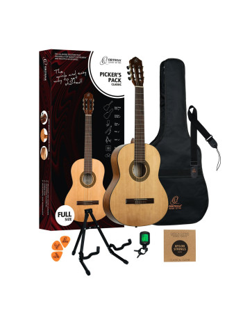 Ortega RPPC44 Picker´s Pack 4/4 Nylon String Guitar 6-String -Beginner Set