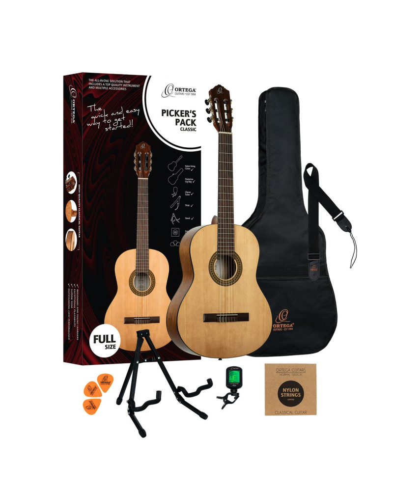 Ortega RPPC44 Picker´s Pack 4/4 Nylon String Guitar 6-String -Beginner Set