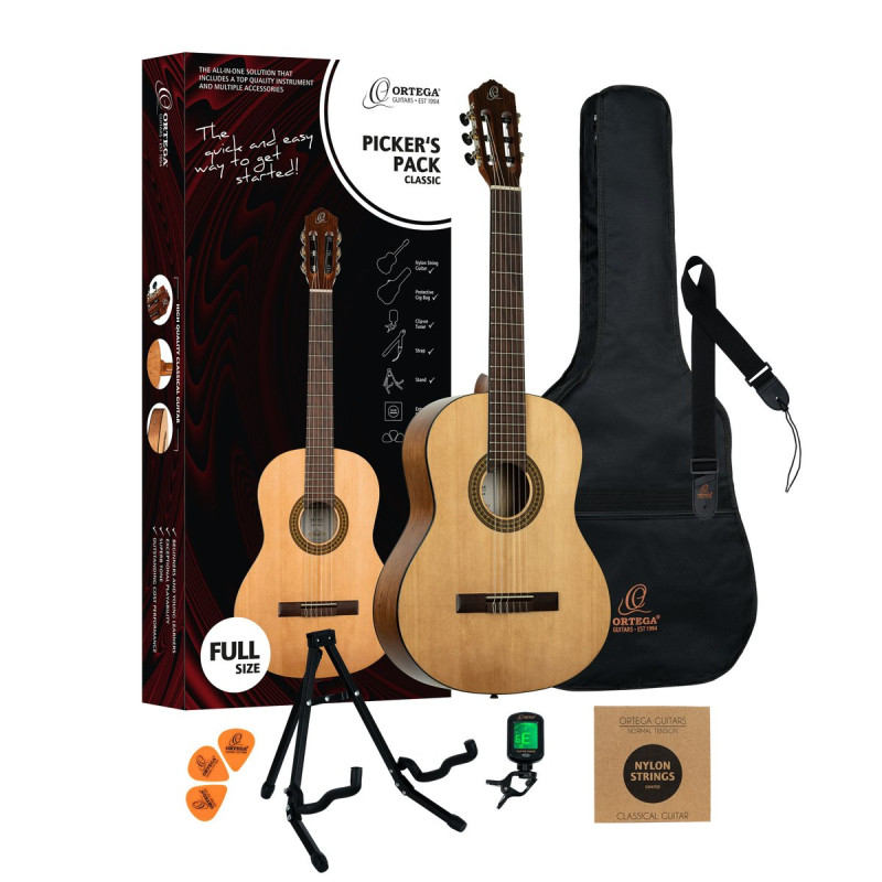 Ortega RPPC44 Picker´s Pack 4/4 Nylon String Guitar 6-String -Beginner Set