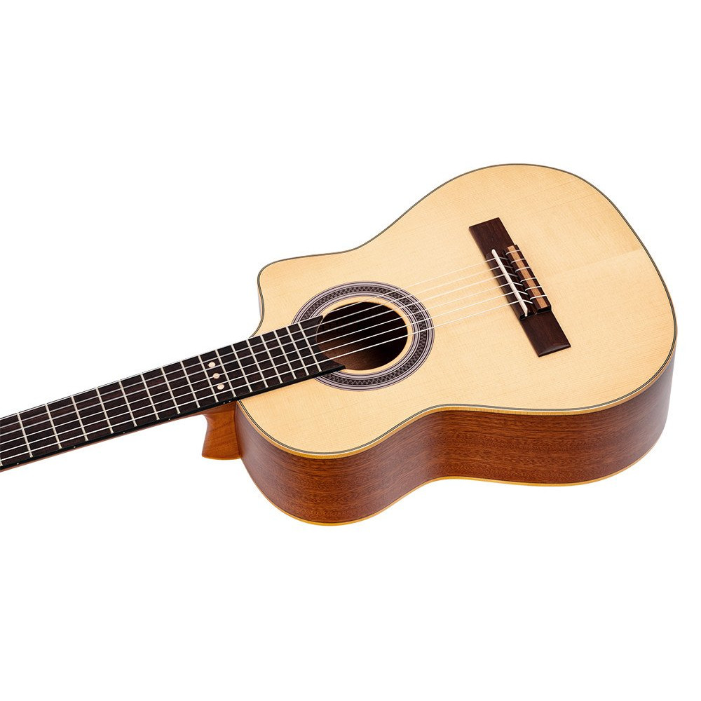 Ortega RQ38 Requinto Series Pro 1/2 Acoustic Guitar 6-String - Natural + Gig Bag