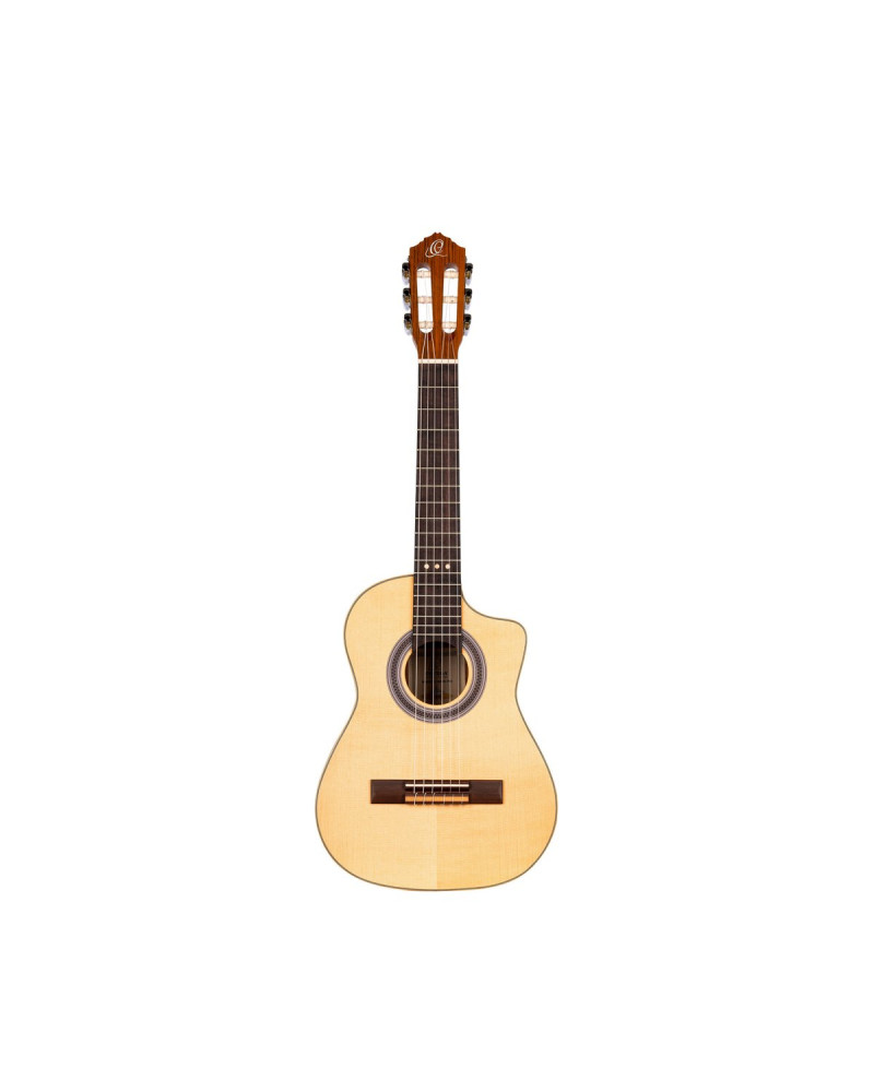 Ortega RQ38 Requinto Series Pro 1/2 Acoustic Guitar 6-String - Natural + Gig Bag