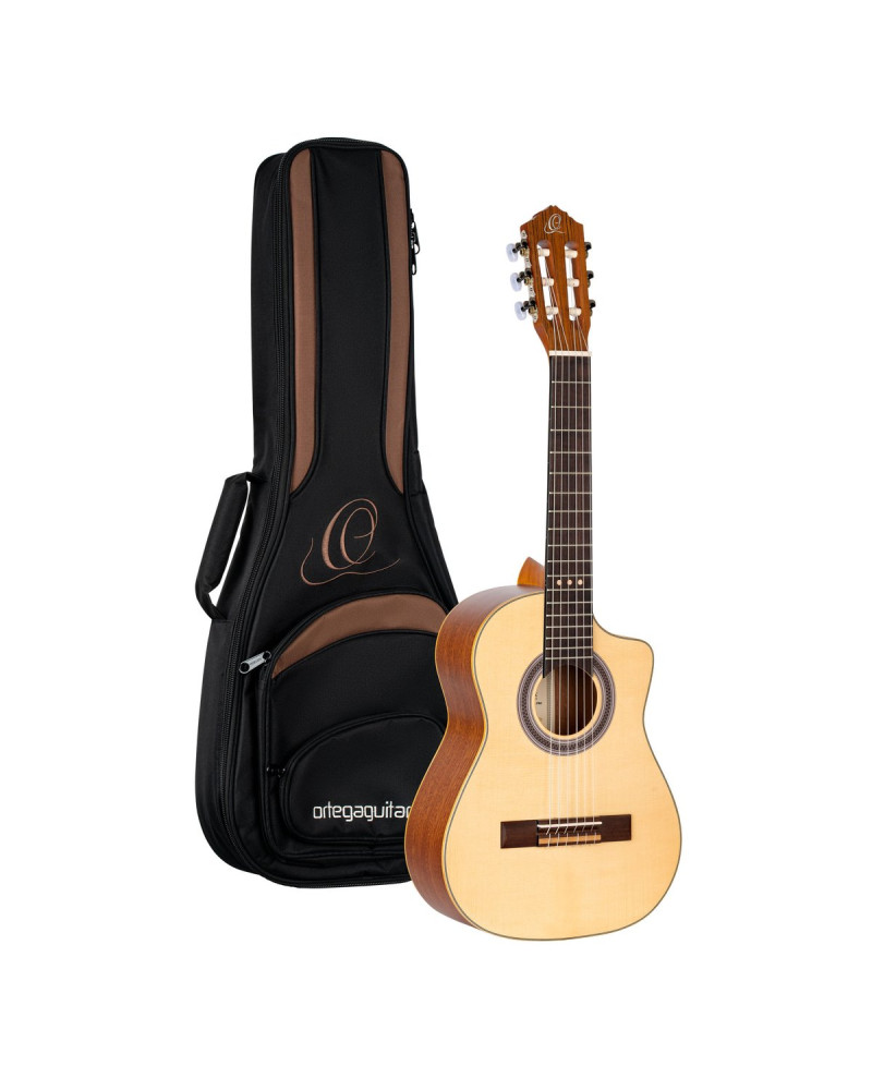 Ortega RQ38 Requinto Series Pro 1/2 Acoustic Guitar 6-String - Natural + Gig Bag